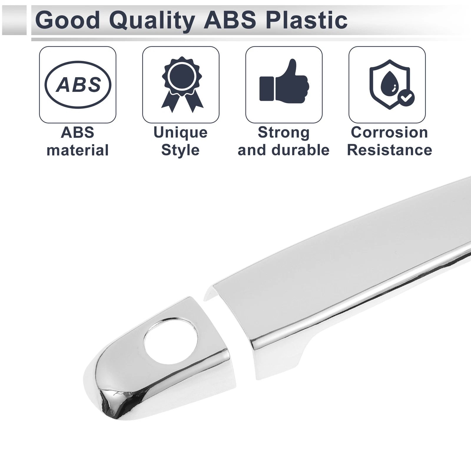 Door Handle Cover Trim for Toyota Highlander (2014–2019) Silver Tone