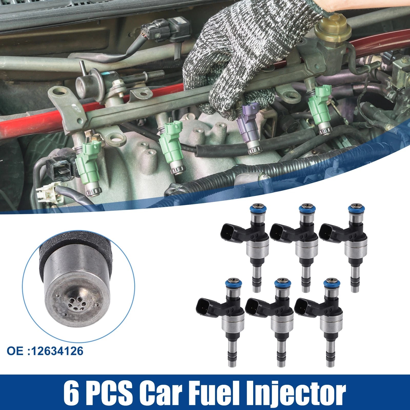 6pcs Fuel Injector Nozzle for Chevrolet Colorado 3.6L (2015–2016) 12634126