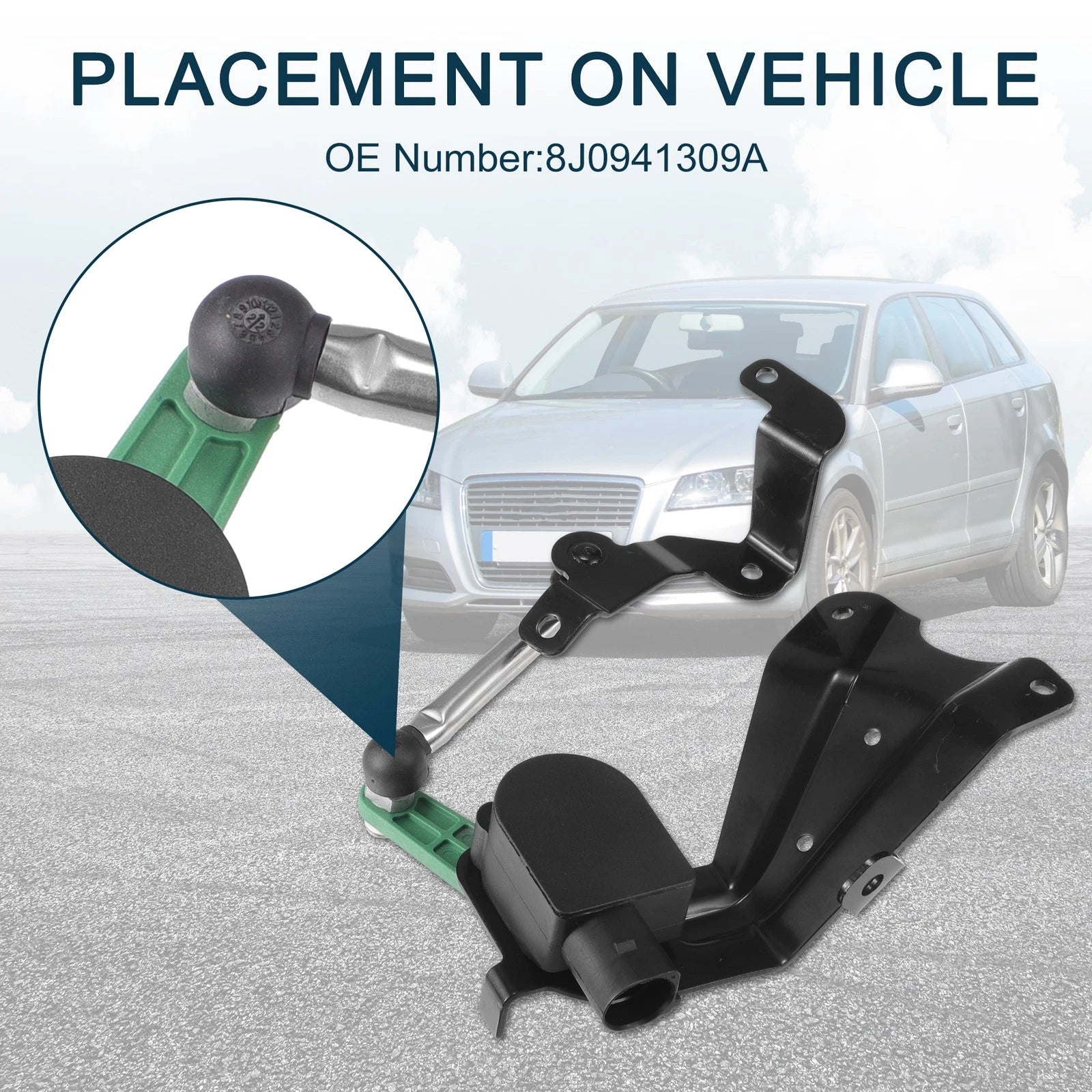 Air Suspension Ride Height Level Sensor for Audi A3 (2006–2013) No. 8J0941309A Rear Left