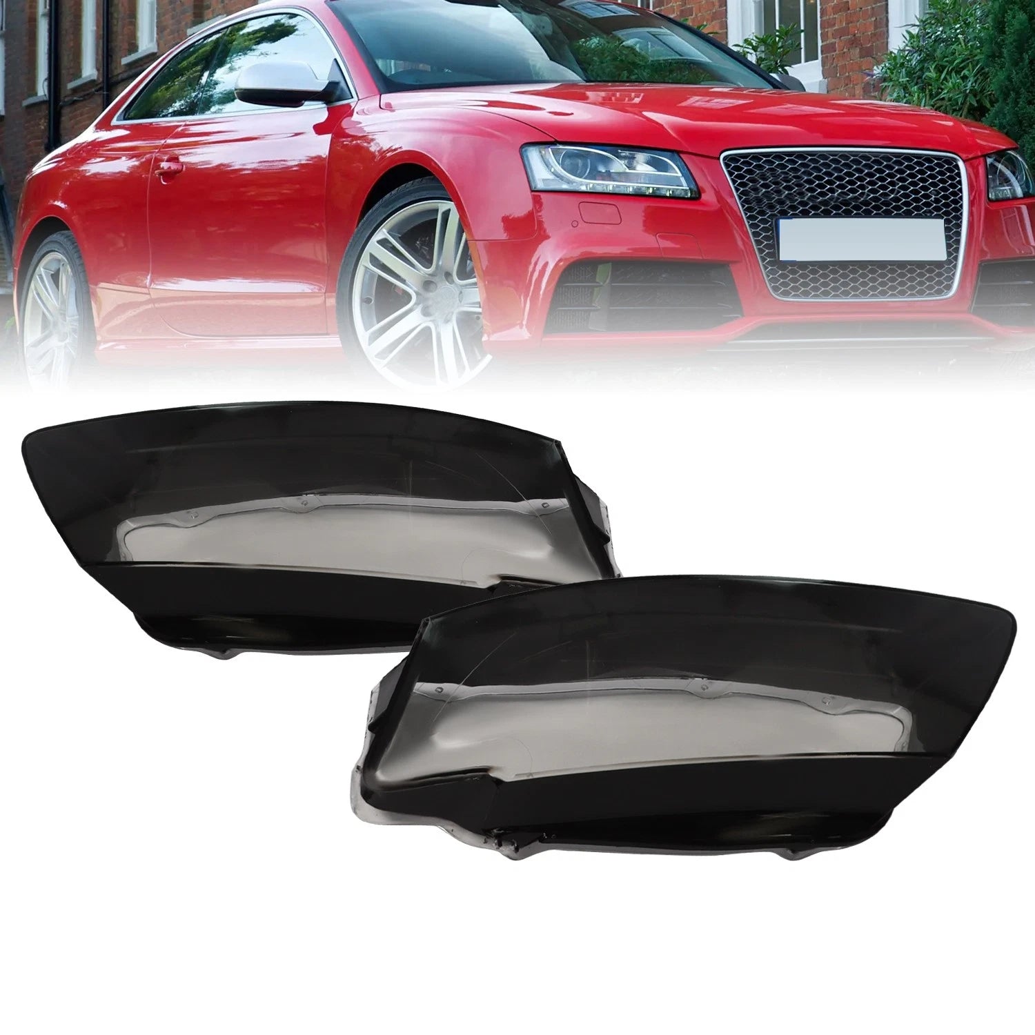 2X Headlight Covers for Audi A5 S5 RS5 (2008–2012) - Lens Shell
