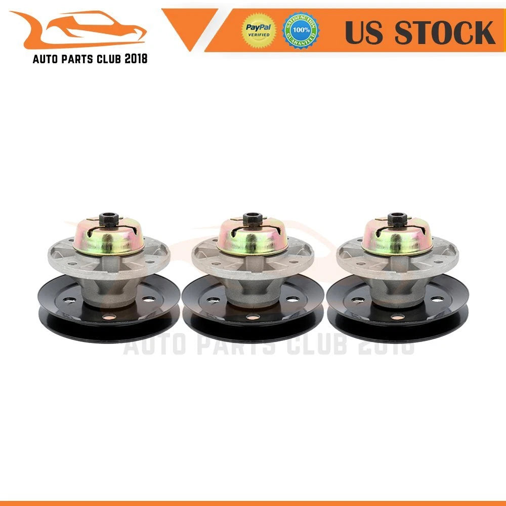 3 Spindle Assembly w/Pulley for John Deere LX GT 48" 54" Decks (AM121229 AM121342)