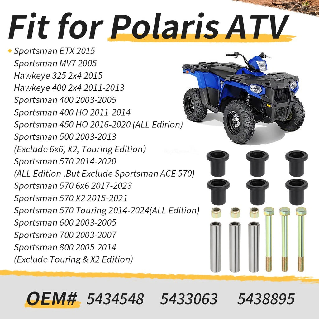 Rear Upper A-Arm Bushing Kit for Polaris Hawkeye 325 400 Sportsman MV7 ETX 500