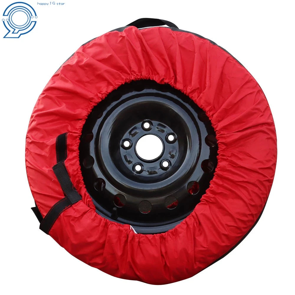 Set of 4 Tyre Bags for 22-31 Inch Tires, Red with Black Handle