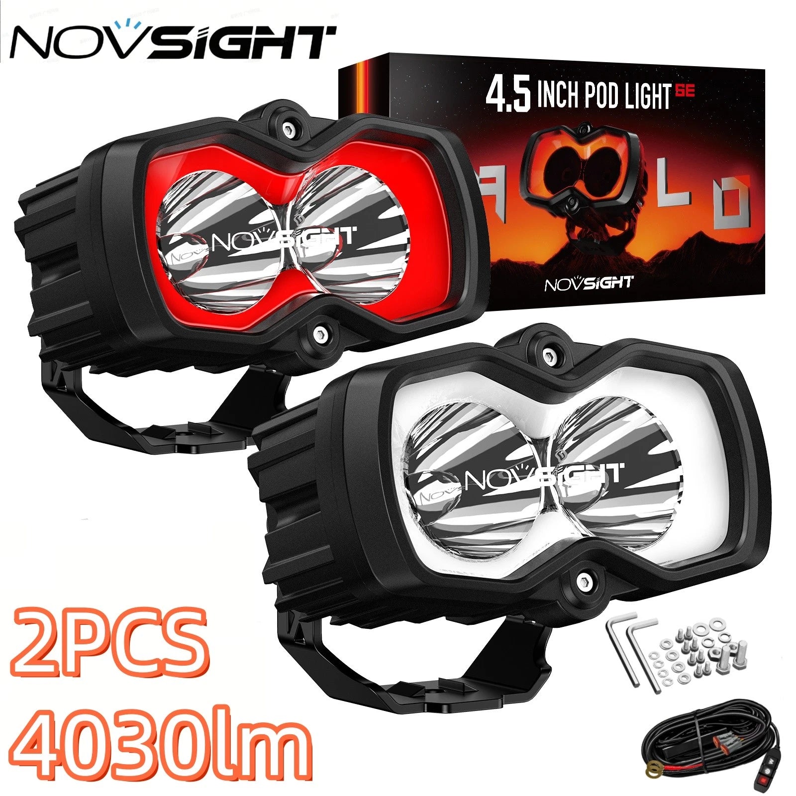 2X 4.5'' LED Work Lights Bar Spot Pod for Jeep SUV Truck Offroad