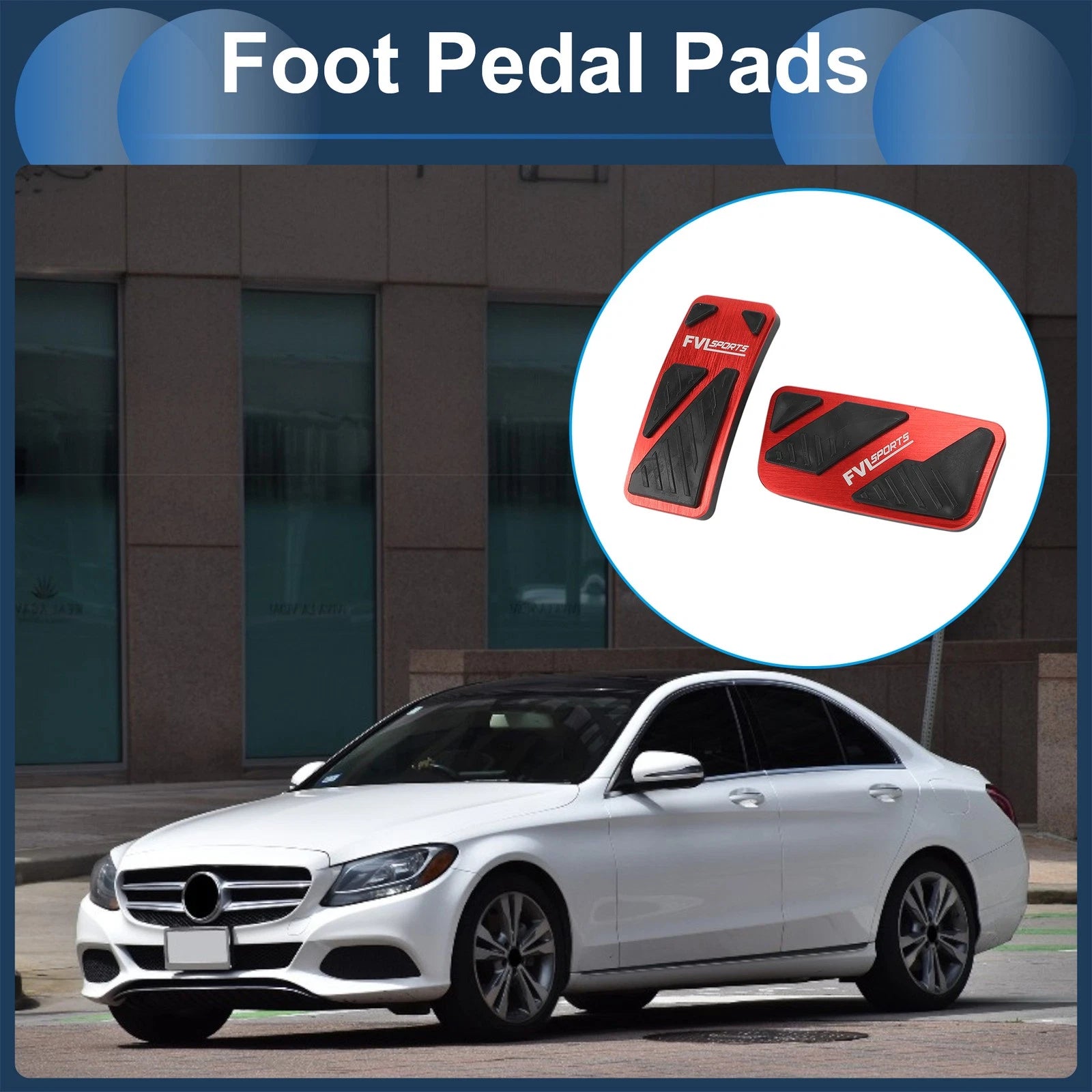 Set of 2 Automatic Foot Accelerator Pedal Covers for Ford Ranger (2024) Red