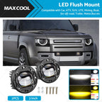 2X 3 Inch Flush Mount LED Work Light for 4WD 8D