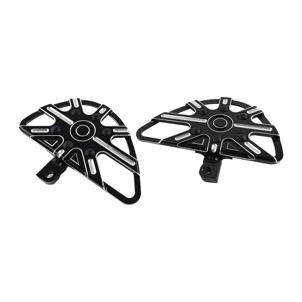 2X Rear Passenger Footrest Floorboard Black Aluminum for Harley Touring Softail