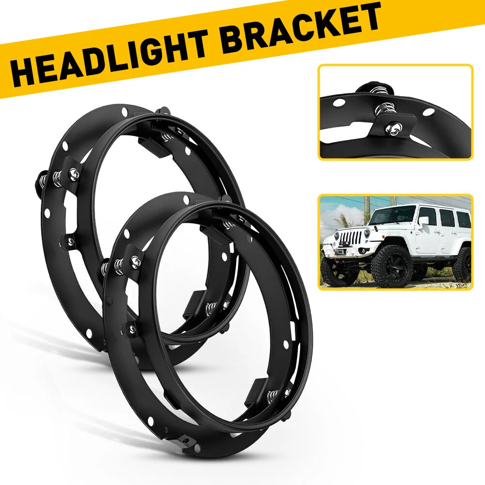 2X LED Headlight Mounting Bracket Ring for Jeep (YYYY–YYYY)