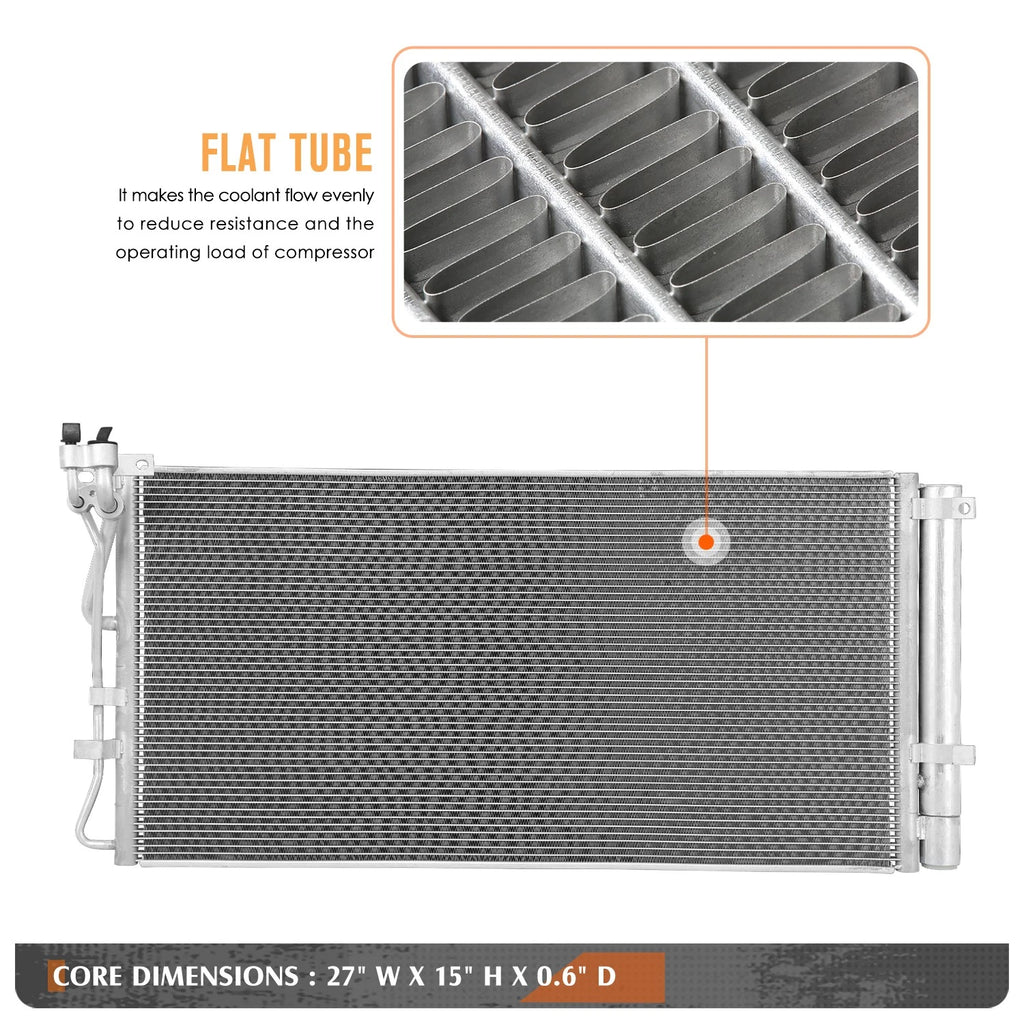 A/C Condenser for Genesis Coupe 3.8L (2010–2012) OE Style Aluminum Core