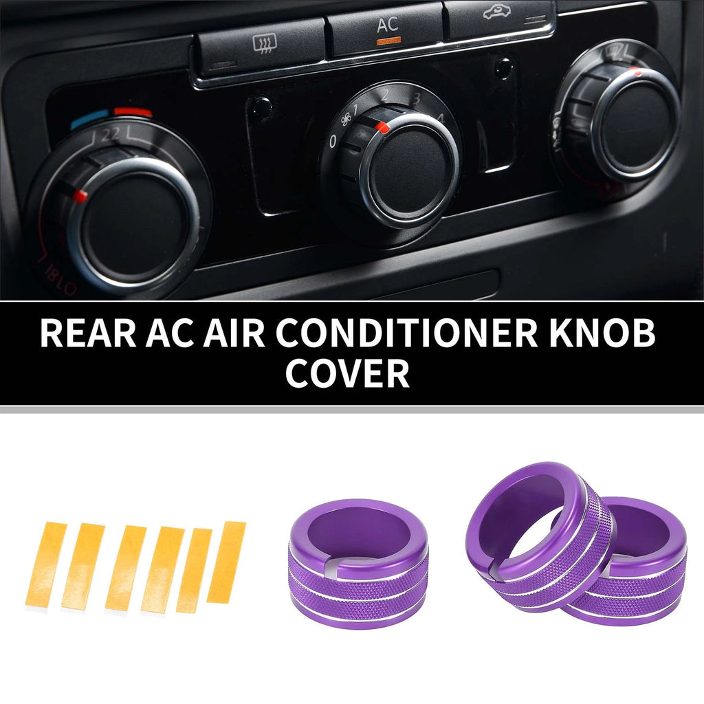 Set of 3 Rear AC Heat Temp Climate Switch Knob Covers for Dodge Durango (2011–2020) - Purple