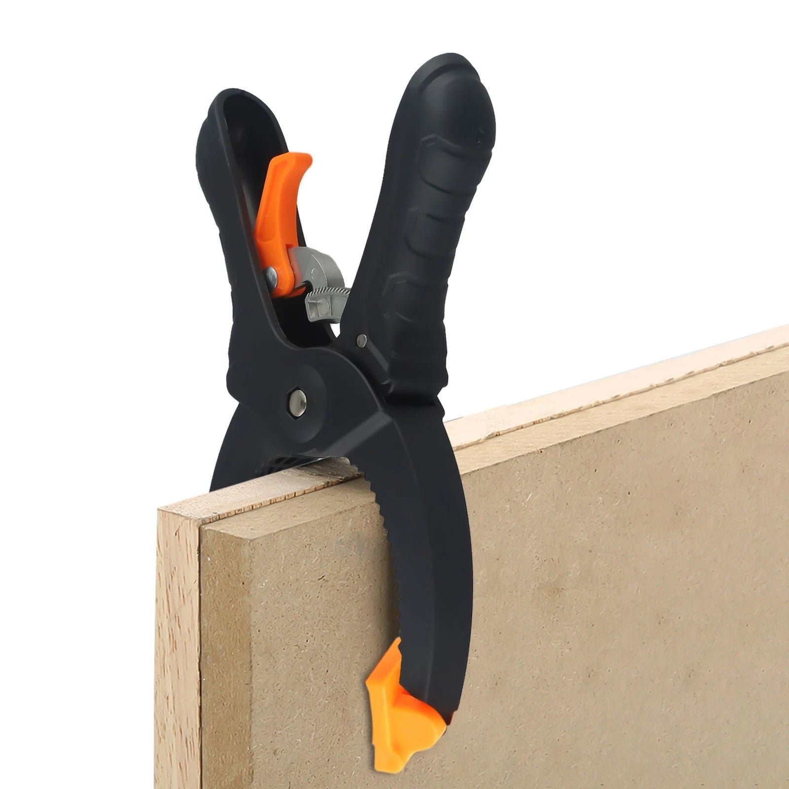 Adjustable Ratcheting Hand Clamps Set of 2 Quick Release Grip Black Orange