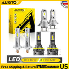 AUXITO H15 H7 H1 H4 LED Headlight Bulb Combo for Various Vehicles