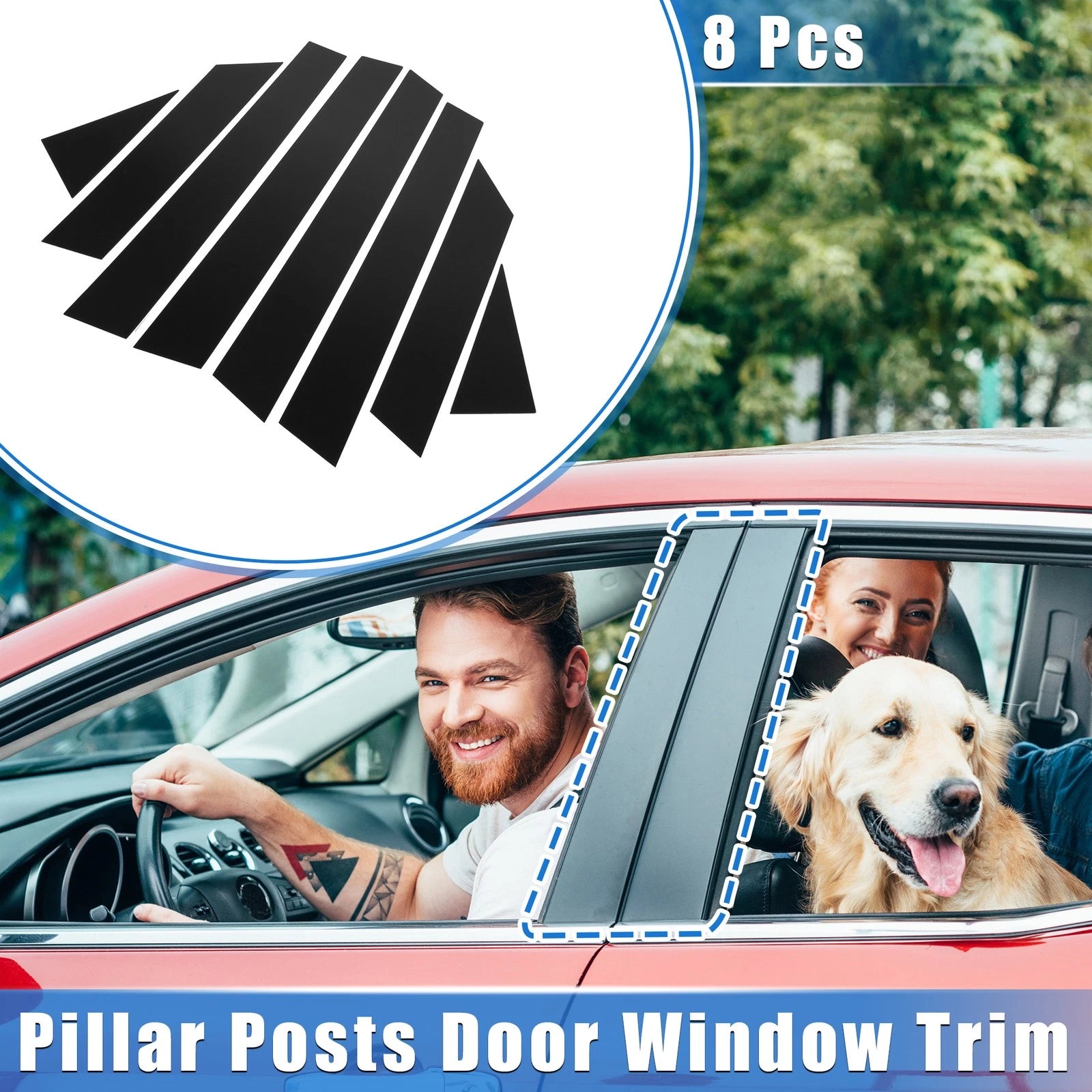 8 Pcs Pillar Posts Trim Cover for Nissan Altima (2013–2018) Black