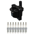 Denso Ignition Coil & 8 NGK Ruthenium Spark Plugs Kit for C1500 K1500 Tahoe (1995–1999)