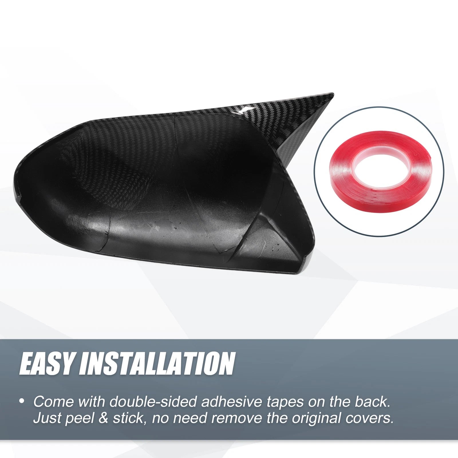 Pair Rearview Mirror Cover Overlay for Toyota Camry (2018–2020) Carbon Fiber