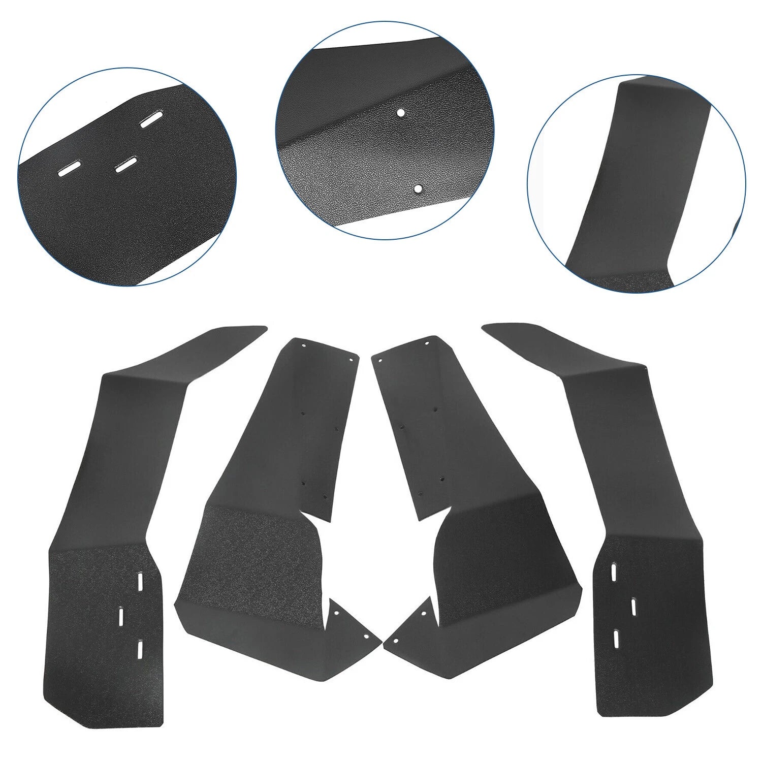 4X Extended Fender Flares Mud Flap for Polaris RZR S 900/4 900/S 1000 (2015–2020)
