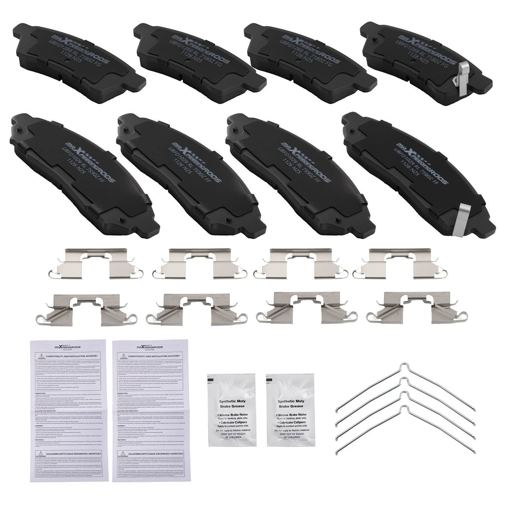 Front & Rear Ceramic Brake Pads for Nissan Frontier (2005–2024) / Suzuki Equator (2009–2012)
