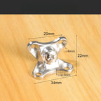Set of 12 Zinc Alloy 90 Degree Black Corner Brackets for Furniture