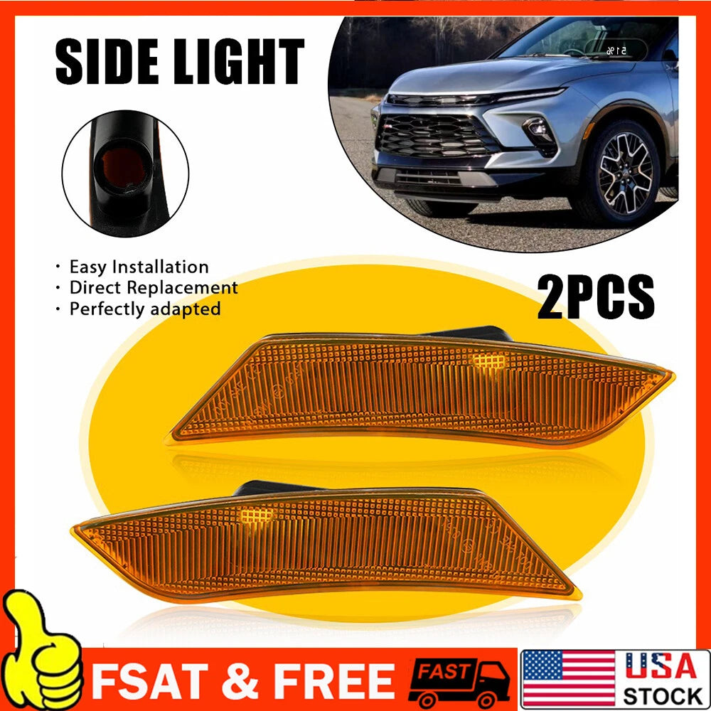 2X Amber Lens Side Marker Light Cover for Cadillac XTS (2017–2025)