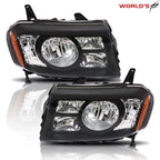 Set of 2 Halogen Black Headlights for Honda Pilot (2009–2011)