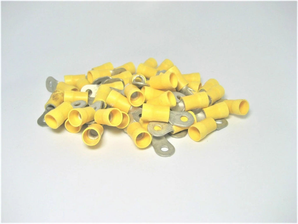 Lot of 50 16-14 AWG 1/4" Stud Vinyl Insulated Battery Post Ring Terminal