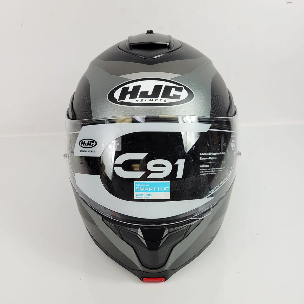 HJC C91 Taly Electric Modular Helmet for Motorcycle (Gray, Size L)