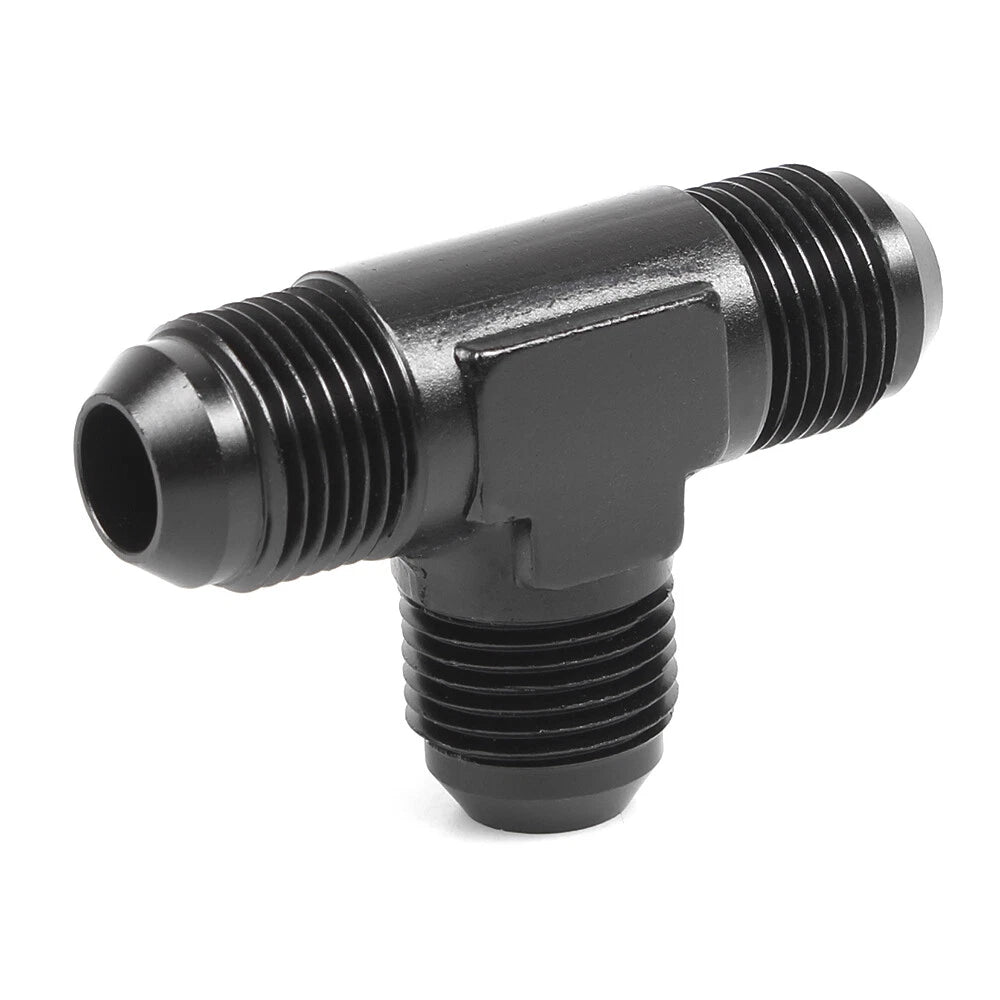 3-Way Tee Fitting Adapter for AN4 AN6 AN8 AN10 AN12 (Female to Male) Black