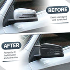 Rearview Mirror Cover Cap 2 x Black Carbon Fiber for Mercedes-Benz W176 W246