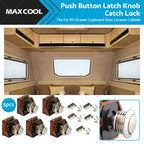5x Push Button Latch Knob Catch Lock for RV Drawer Cupboard Door