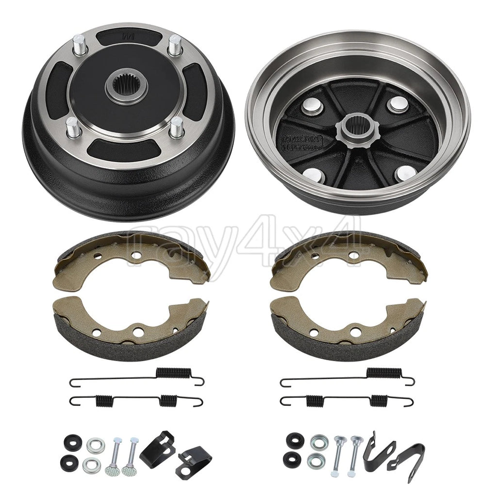 Front Brake Drums Shoes Kit for Kawasaki Mule 3000 3010 4000 4010 (2001-Up)