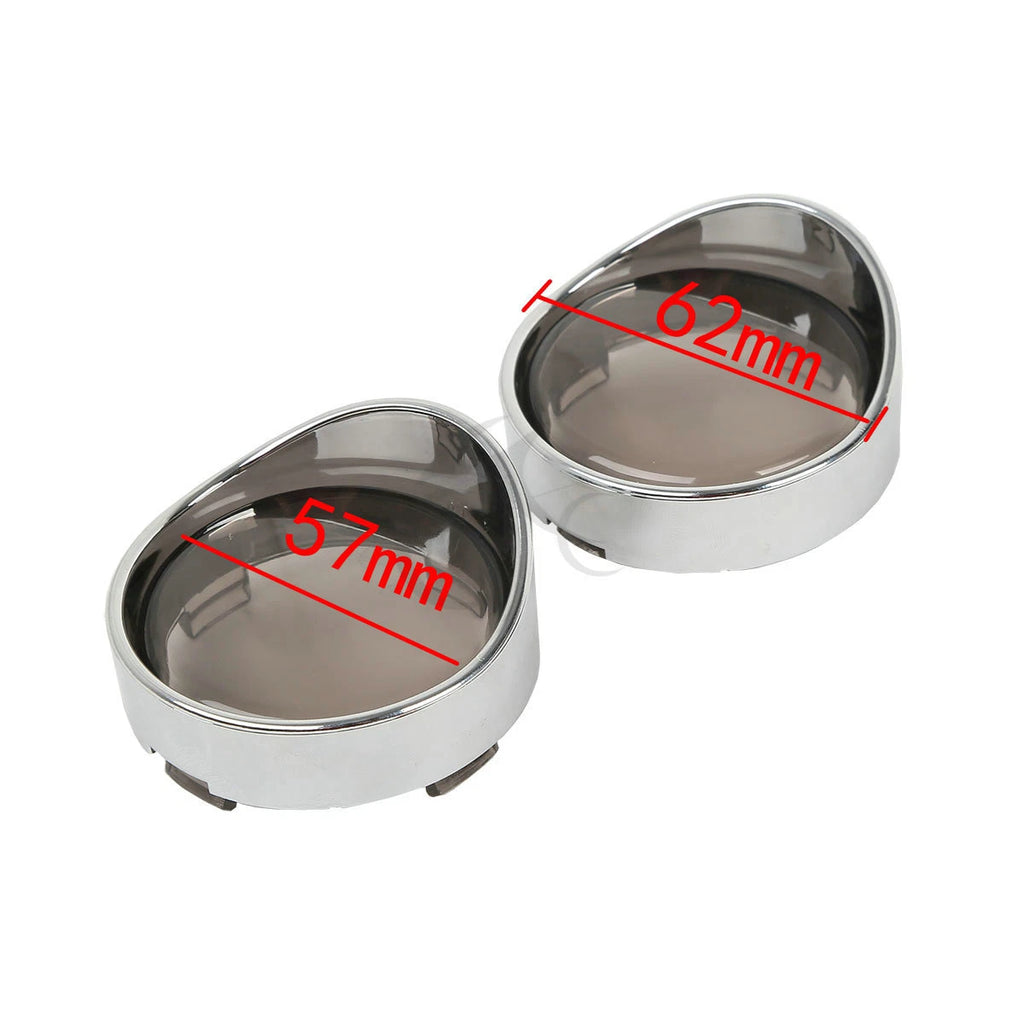 Turn Signal Bezels Trim Ring Smoke Lens for Harley Road Electra Glide