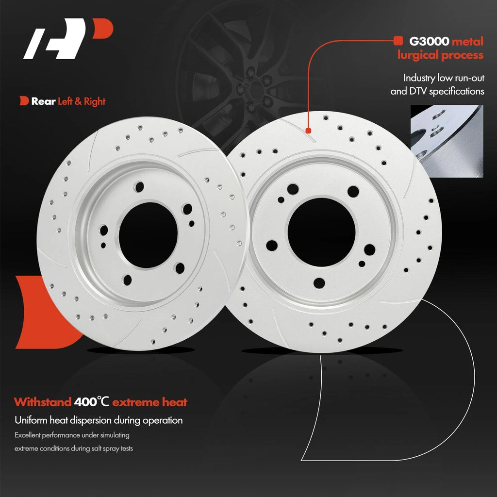 Set of 4 Drilled Brake Rotors & Ceramic Pads for Hyundai Elantra (2011–2016)