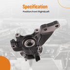 Pair Front Knuckle & Wheel Hub Bearing for Nissan Versa & Versa Note (2014–2019)
