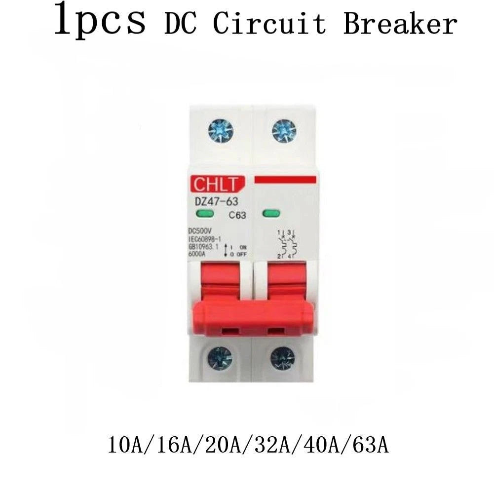 2 Pole DC Circuit Breaker 500V for Solar PV (10-63 Amp)