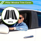 Set of 6 Door Pillar Window Trim for BMW 5-Series (2011–2017) Black