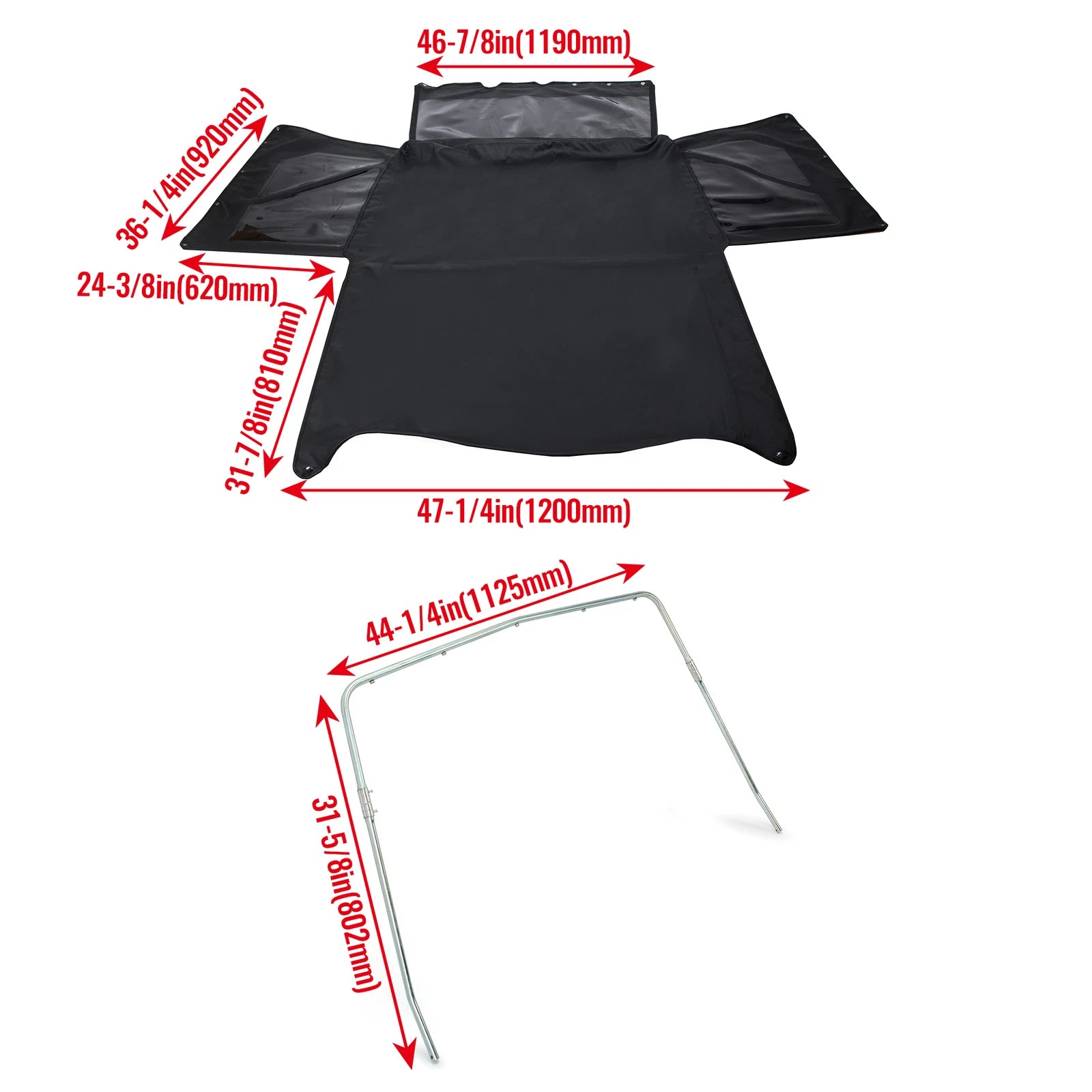 Soft Top with Steel Support Bow for Suzuki Samurai (1986–1994)