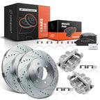 8x Front Drilled Brake Rotors & Pads for F-150 (2004–2005)