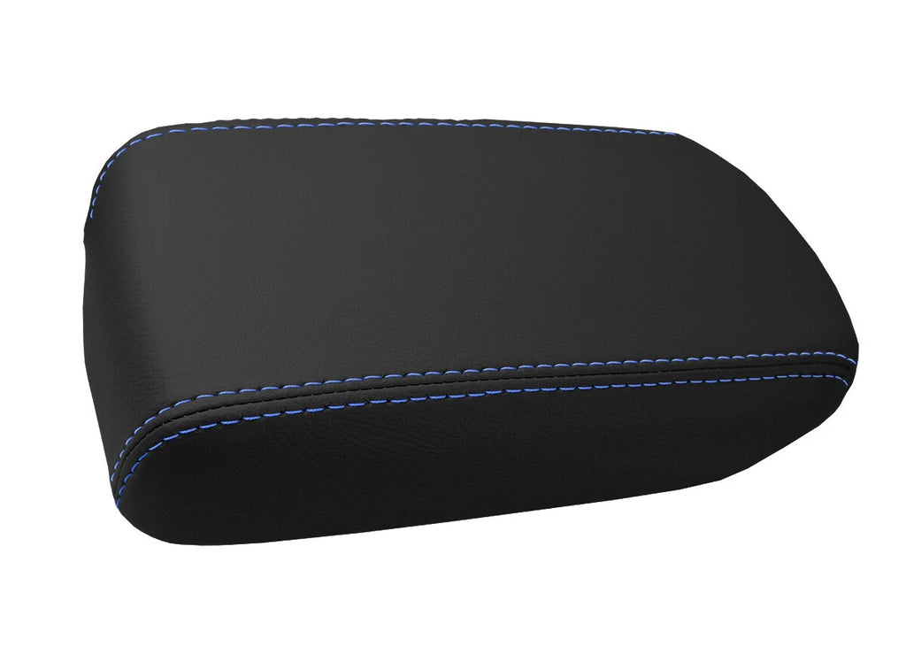 Leather Console Lid Armrest Cover for Toyota Corolla (2009–2013) Blue Stitch