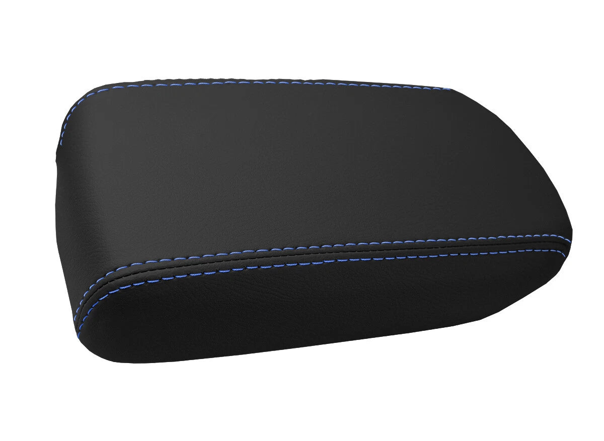 Leather Console Lid Armrest Cover for Toyota Corolla (2009–2013) Blue Stitch