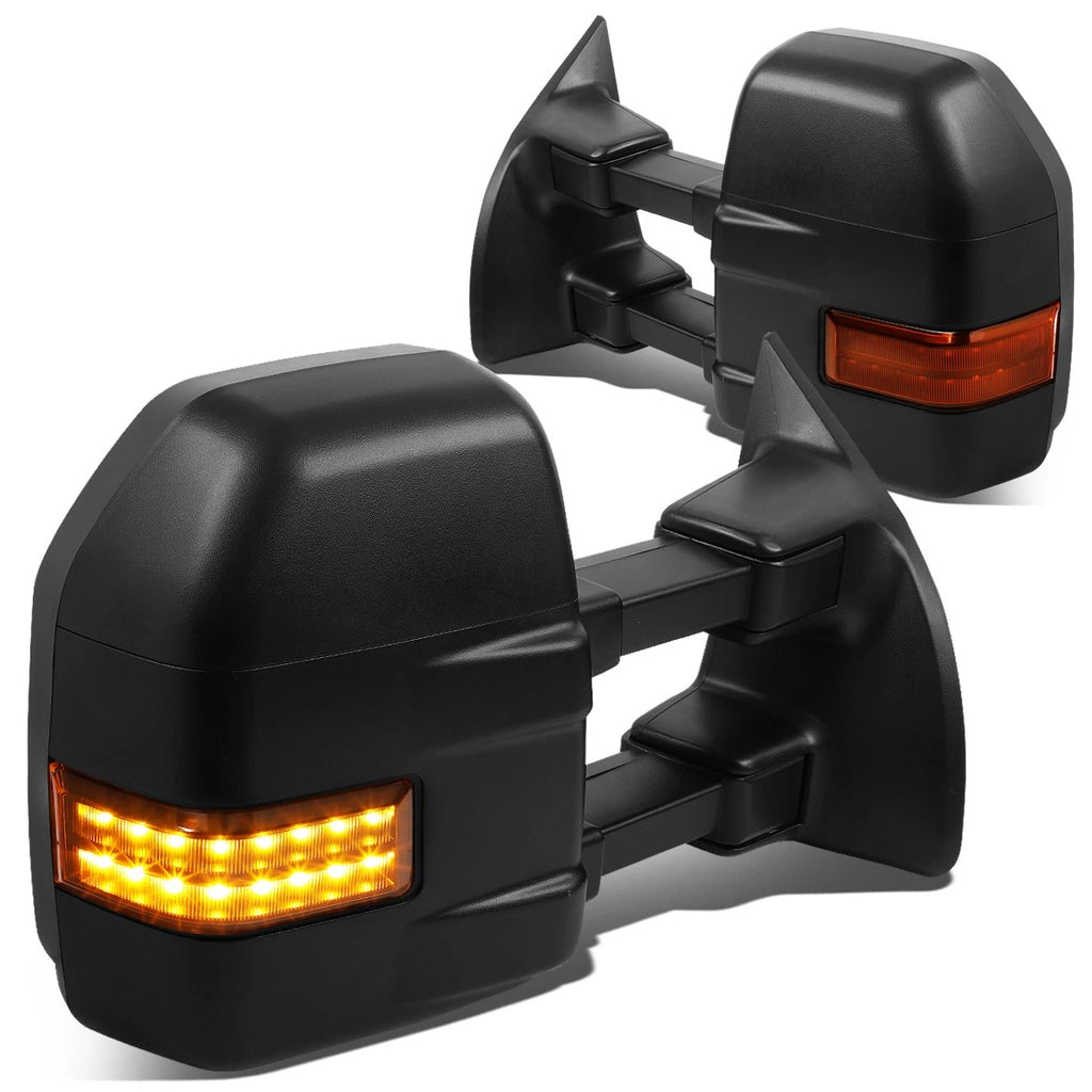 Pair Powered Towing Mirrors for Ford Super Duty (1999–2007) w/Heated, LED Signal