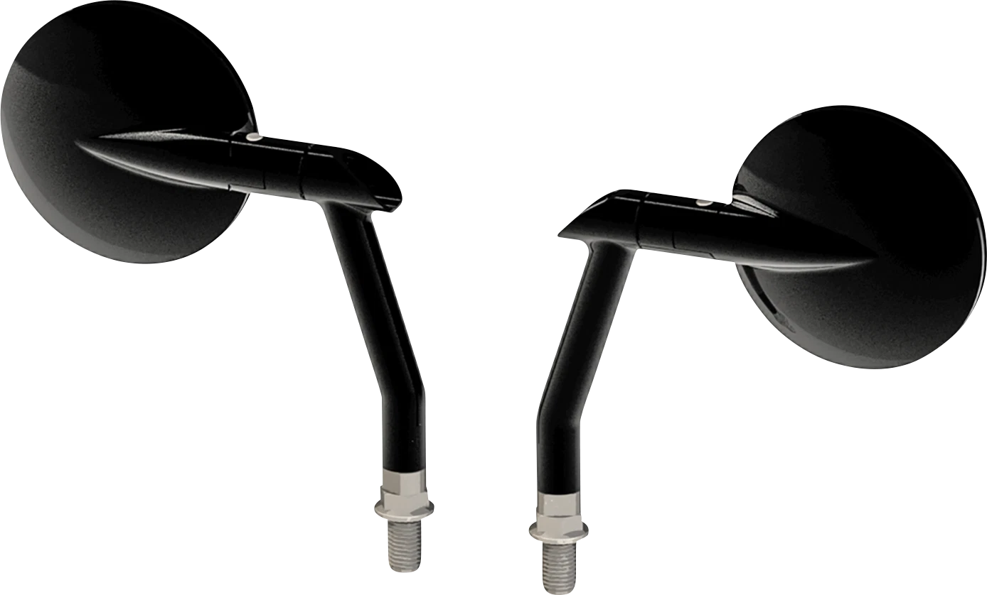 Burly Brand Side View Mirrors for Hot Rod (B16-1501B) - Round - Black