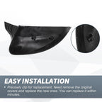 Pair Rearview Mirror Cover Cap Black Carbon Fiber for Audi RS3 A3 S3 (2015–2018)
