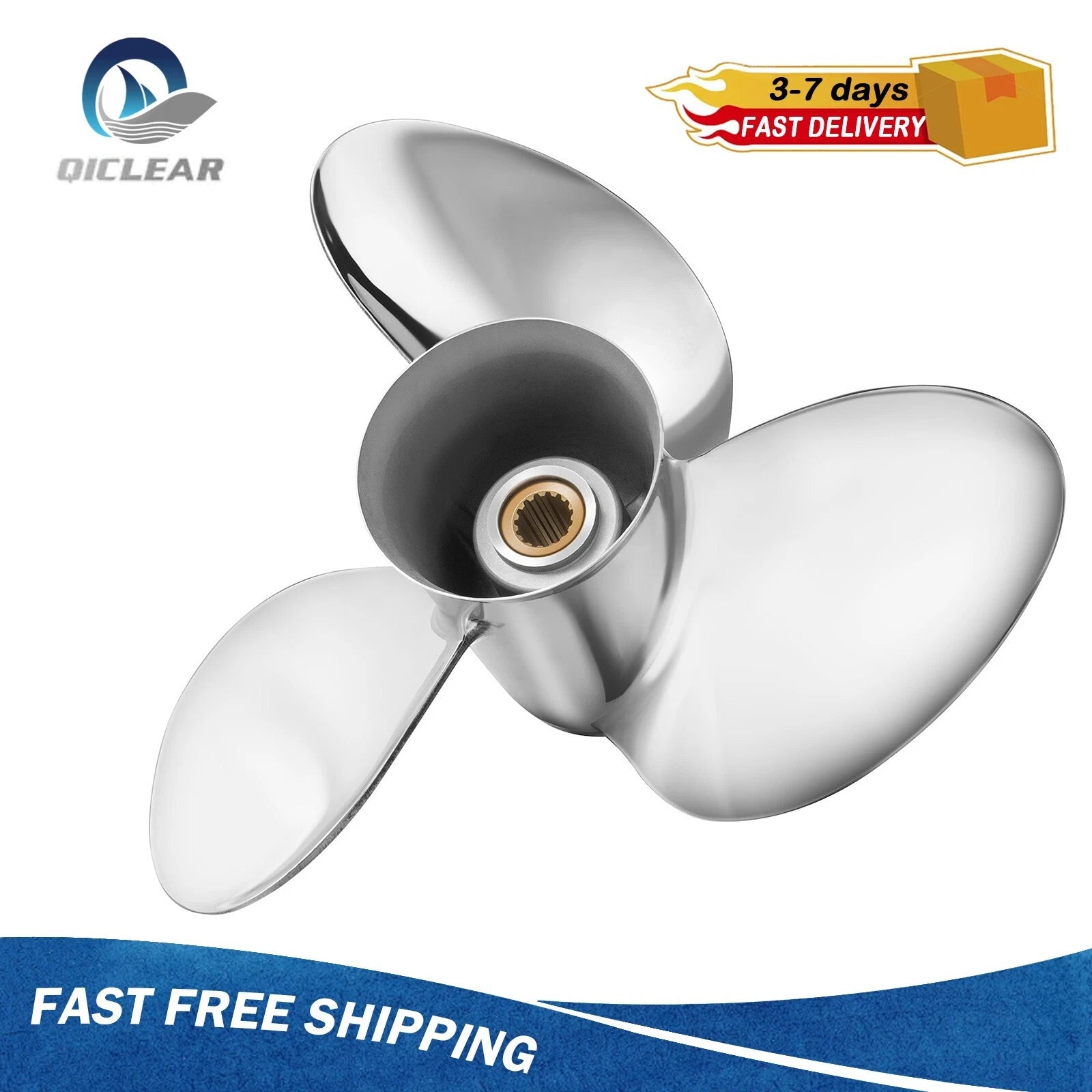 16 x 17 Stainless Steel Boat Propeller for Suzuki 150-300HP (RH)