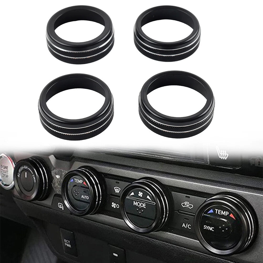 Black AC Climate Control Ring Knob Trim for Toyota Tacoma (2016–2023)