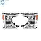 Halogen Headlight Set for Ford F250 F350 SuperDuty (2020–2022) Chrome Housing