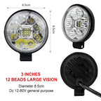 3 Inch Round LED Spot Light for Truck Car (12V–80V)