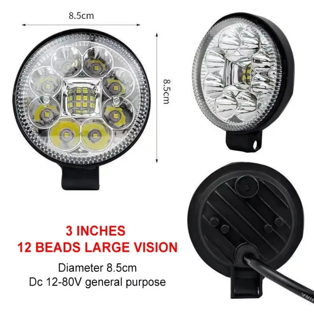 3 Inch Round LED Spot Light for Truck Car (12V–80V)