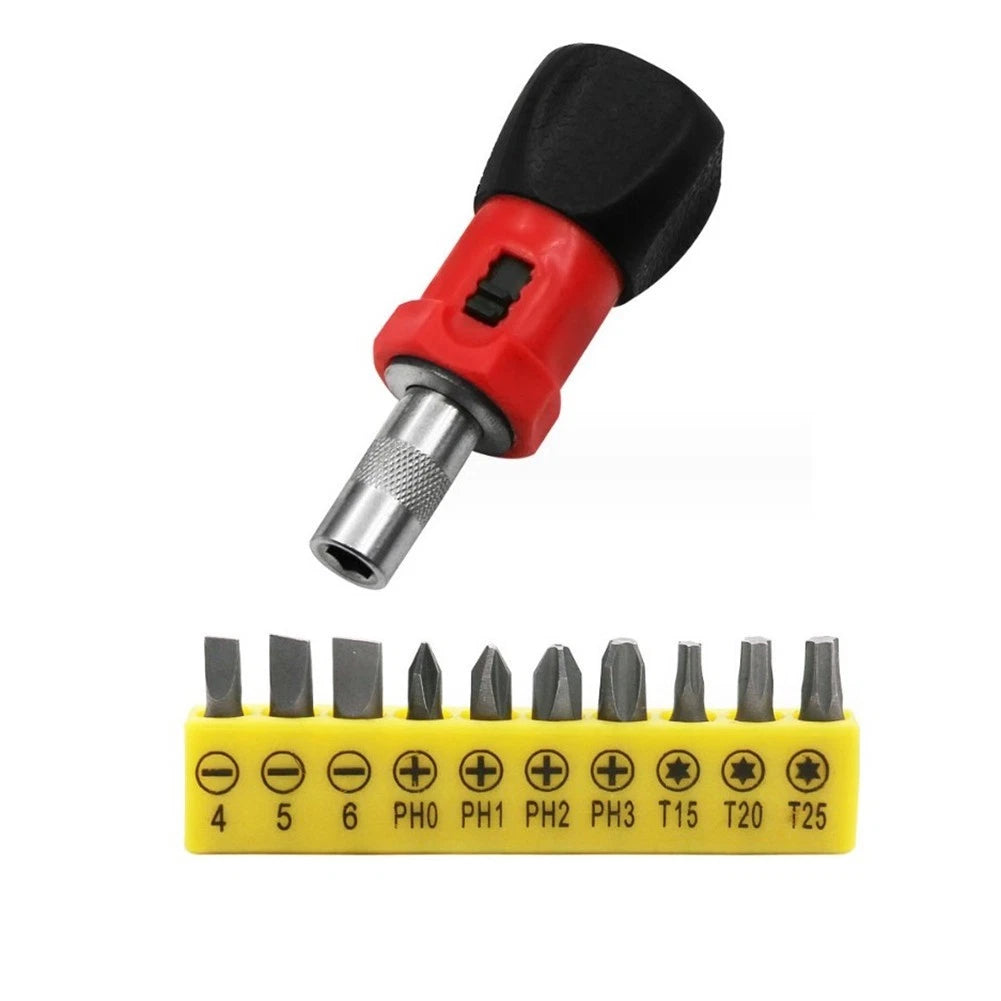 11PCS Ratchet Wrench Set with Anti-slip Handle and Hex Sockets
