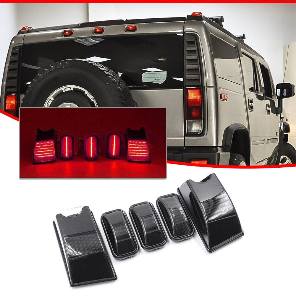 5X Black Smoked Lens Red LED Cab Roof Marker Lights for Hummer H2