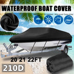 Boat Cover for V-Hull Fishing Boats (20ft-22ft) Waterproof Heavy Duty